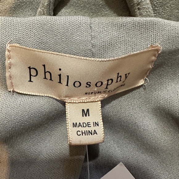 Philosophy Gray Zip Front Faux Leather Moto Vest Zippered Pockets Medium New NWT - Picture 13 of 16